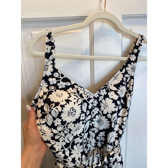 VINTAGE X MAXINE OF HOLLYWOOD Floral Belted Sexy One Piece Swimsuit Large - Picture 2 of 7